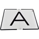 Warntafel fr Abfall, seitlich klappbar, wei
