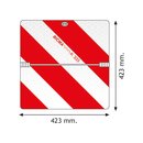 Warnstafel rechtsabweisend, Mae 423 x 423 x 8 mm