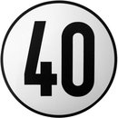 40 km/h-Schild,  200 mm, Aluminium