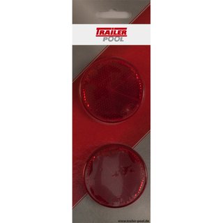2 x Rckstrahler  60 mm, rot, zum Kleben