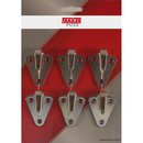 6 x Planenhaken 3-Loch, Lnge 50 mm, LA 32x24 mm